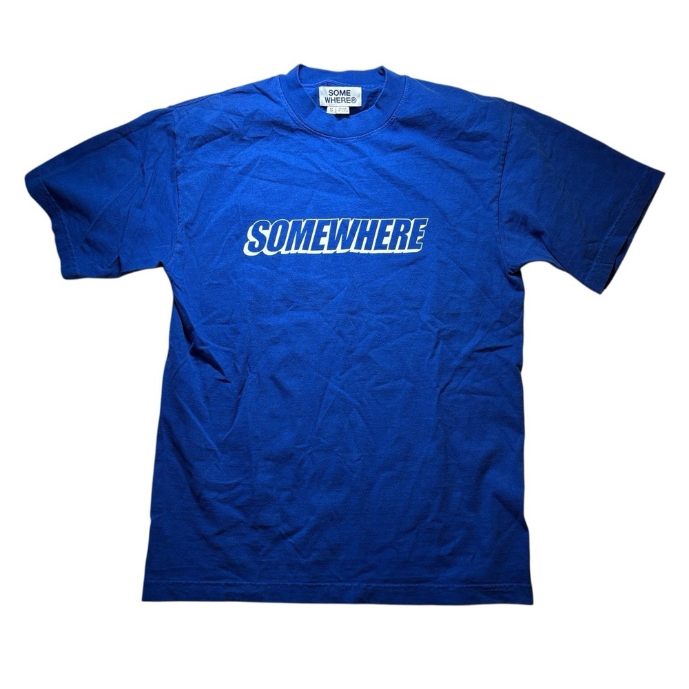 Somewhere Brand Logo Blue Tshirt‎ Size Small
